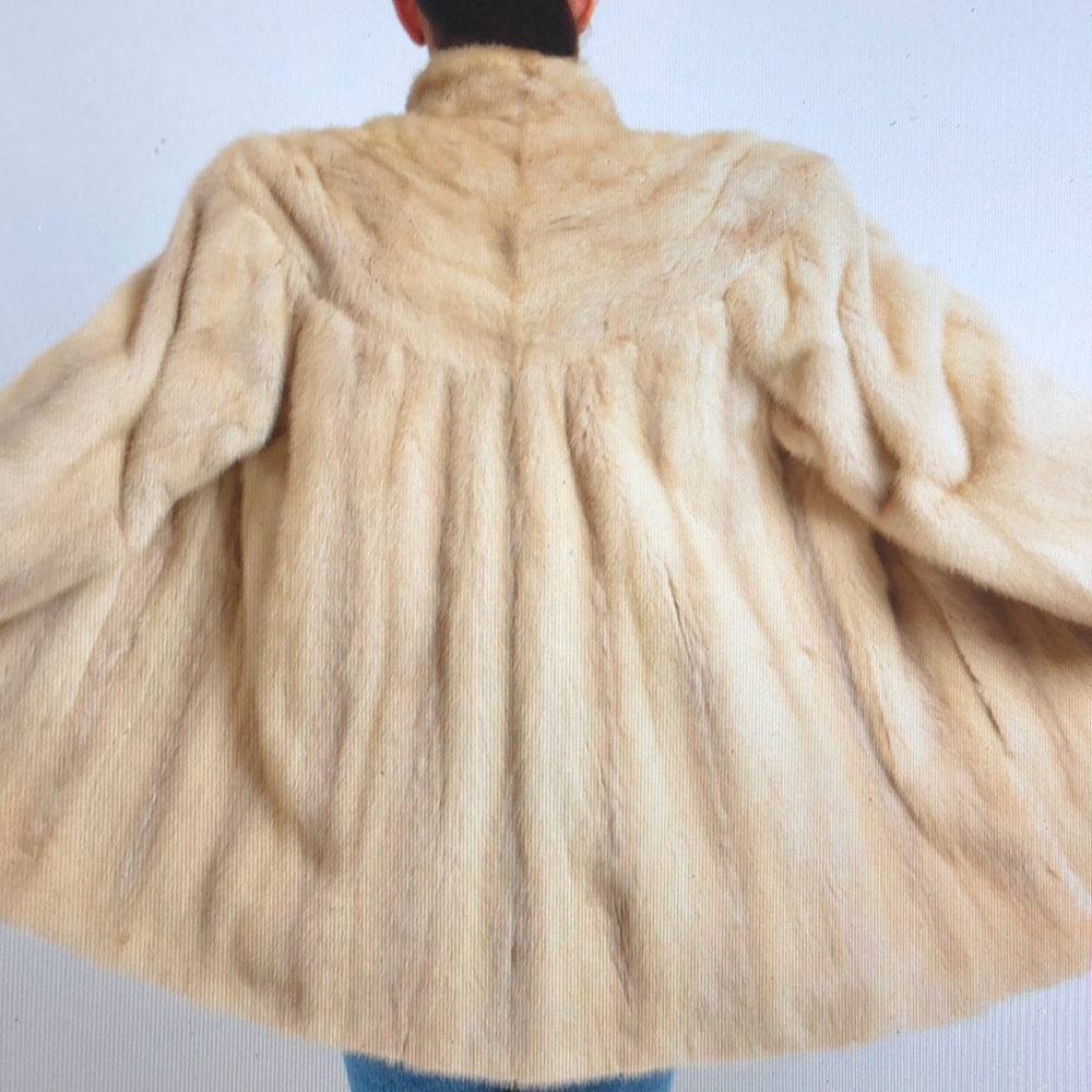 Ivory Mink Fur Jacket Coat Sz Medium